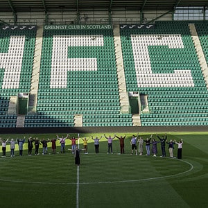 Choir on the pitch - Easter Road